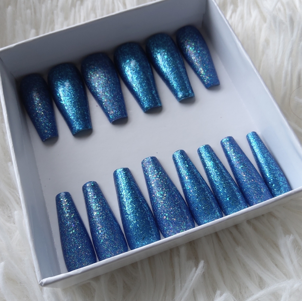 NOVA NAILS| "SEA ME" LONG COFFIN